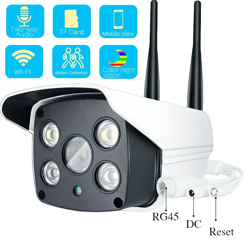 1080P 720P Outdoor Wifi IP Camera Color Night Vision for Motion Detection Surveillance Bullet CCTV Camera Two Way Audio 1080P 720P Outdoor Wifi IP Camera Color Night Vision for Motion Detection Surveillance Bullet CCTV Camera Two Way Audio