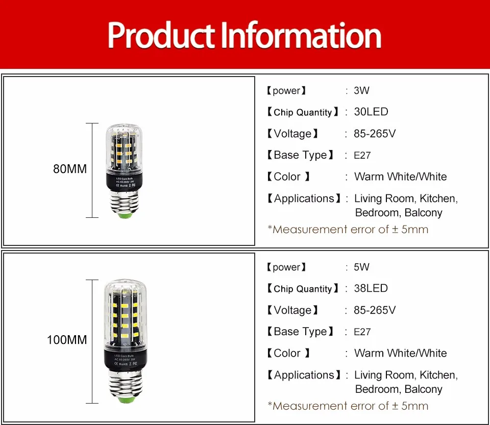 5733 E27 E14 LED Corn Bulb (4)