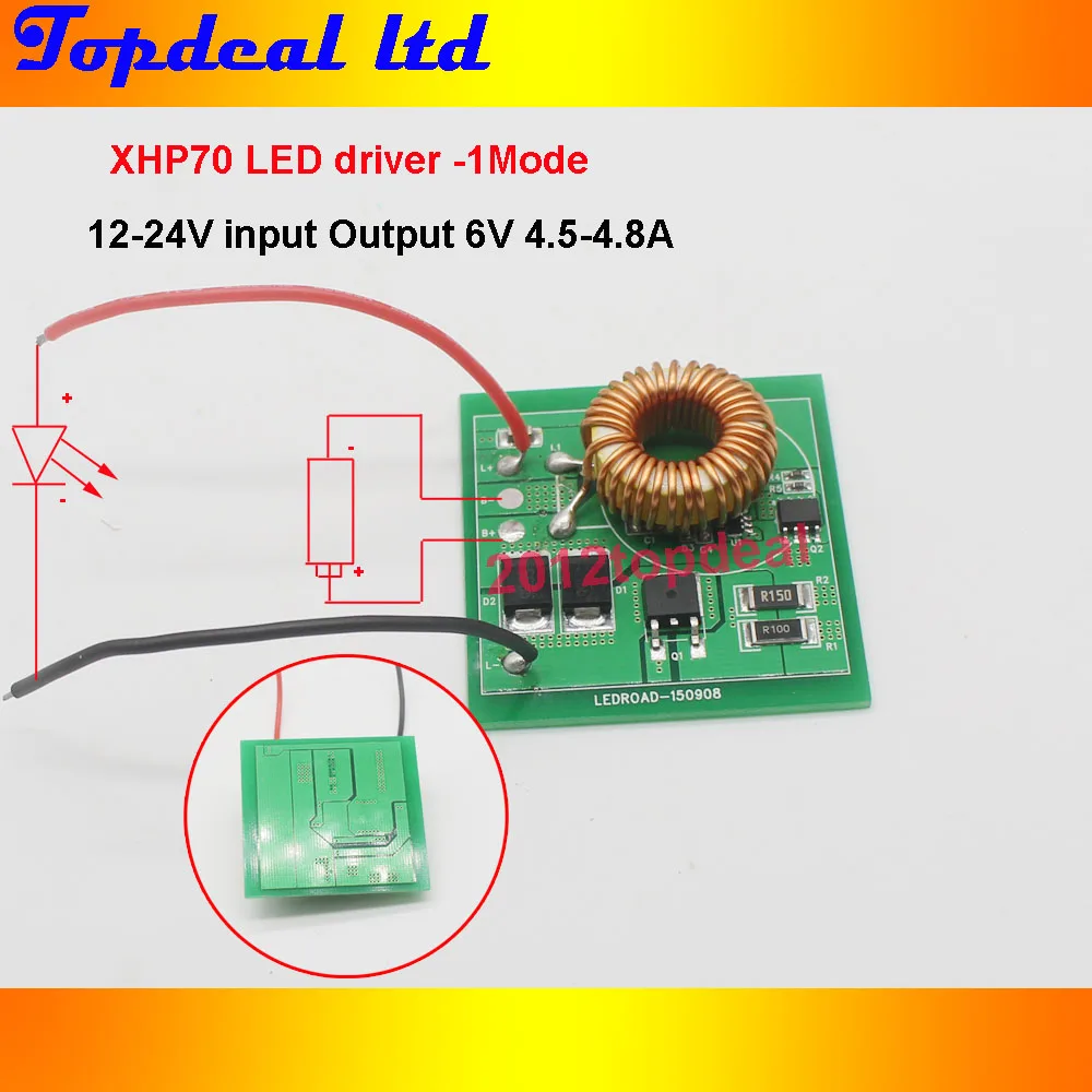 CREE XHP70 XHP-70 светодиодный драйвер один режим выхода DC 6 В вход DC 12-24 В 4,5-а Трансформаторы освещения могут использоваться для автомобиля/мотоцикла