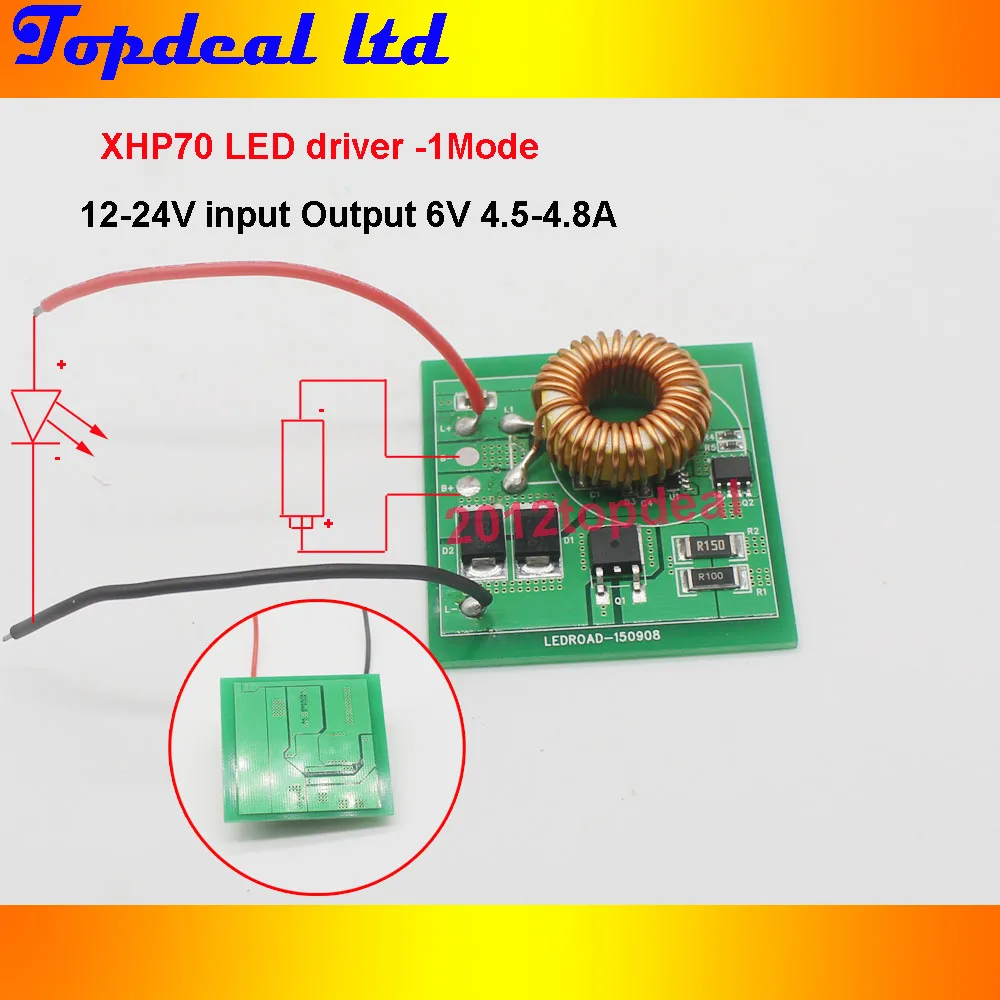 

CREE XHP70 XHP-70 LED Driver One Mode Output DC 6V input DC 12-24V 4.5-4.8A Lighting Transformers can use for Car/Motorcycle