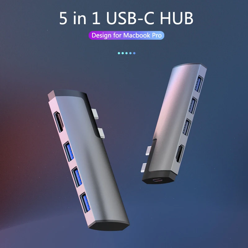 5 в 1 Usb C адаптер концентратор Тип C адаптер с 3 Usb 3,0 порт 4K Hdmi для Macbook Pro //