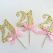 Индивидуальный номер блеск сладкий 21-й кекс Toppers Для девичника День рождения Свадебные украшения для торта для вечеринки продукты питания