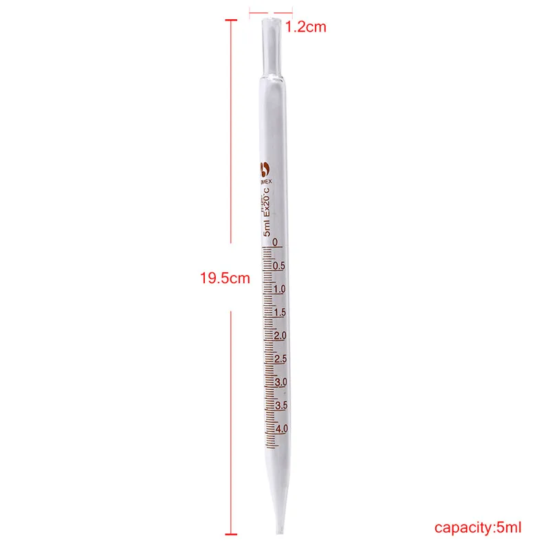 

High Quality 5ml 10ml Transfer Pipettes Glass Graduated Pipette without Rubber Bulb Lab Chemistry Dropper Dispensing