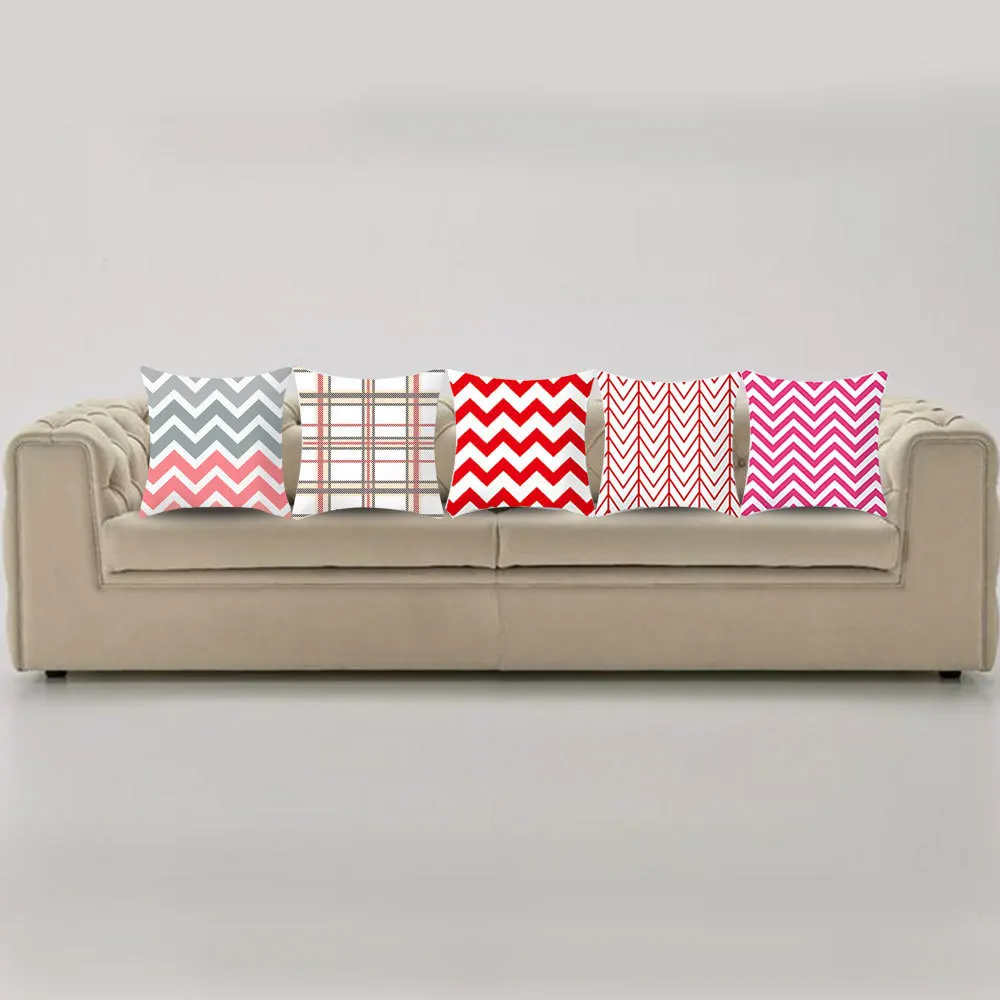 40*40cm Multi-color Pillowcase Geometric Cushion Set Wave Dot Dot Home Sofa Chair Decoration White Lattice Pillowcase