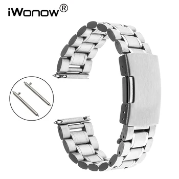 

Quick Release Stainless Steel Strap for Gear S2 Classic R732 R735 Moto 360 2 42mm Men Pebble Time Round 20mm Wrist Band Bracelet