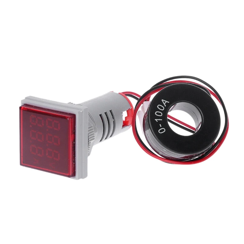 Led Digital Dual Display Voltmeter Ammeter Voltage Gauge Meter Ac 60-500V 0-100A