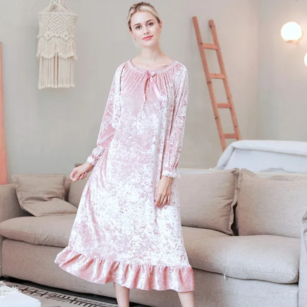 Fdfklak M-XXL, плюс размер, осенняя новинка, женская ночная рубашка, ночная рубашка, Женское ночное белье, сексуальное ночное белье, платье для сна, Q1538