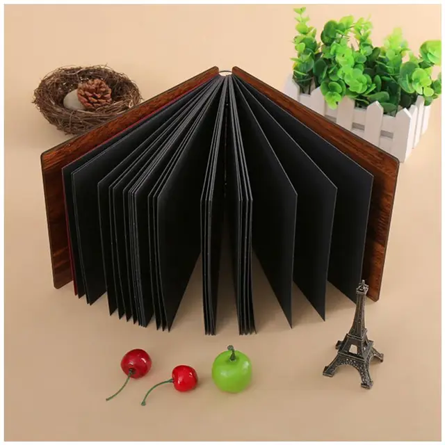 HOT SALE DIY Photo Album Wood Cover Anniversary Scrapbook 8 X 6 inches