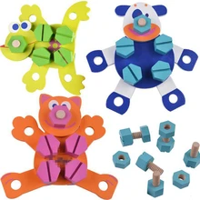 Сборка и разборка животных гайка комбинированный строительный блок соответствие интеллектуальное раннее развивающие деревянные высокого качества