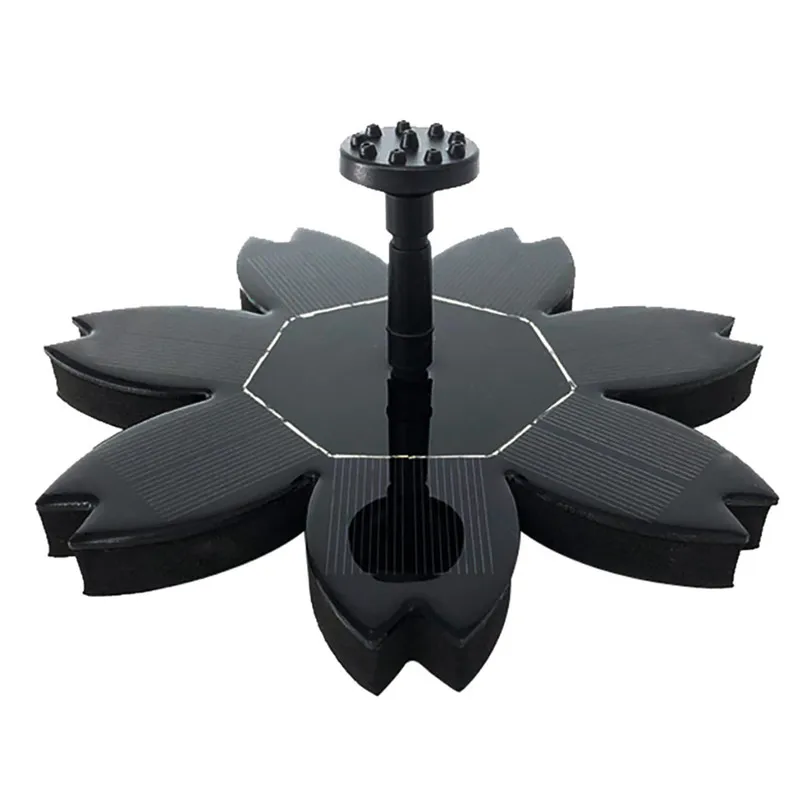 Seven-leaf shaped Solar Power Pump Bird Bath Fountain Water Floating Pond Garden Patio Decor Garden Patio Decoration #4P08 (2)