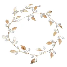 Аксессуары для волос для свадьбы свадебные лента для волос с искусственным жемчугом ободок для волос с листочками Для женщин украшение для головы женские украшение для волос KQS8