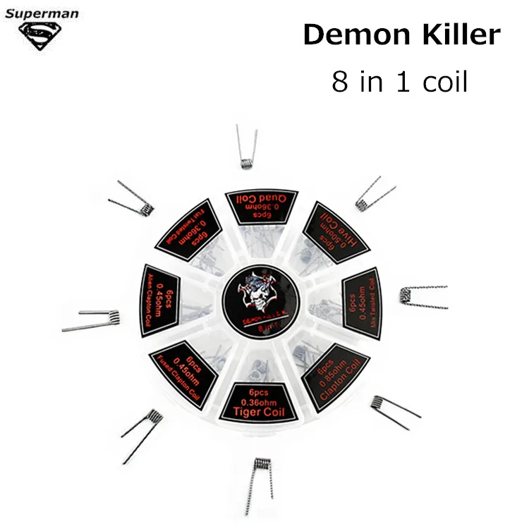 Оригинальные проволочные собранные катушки Demon Killer 8 в 1 Clapton Quad Tiger Hive Alien Fused Mix