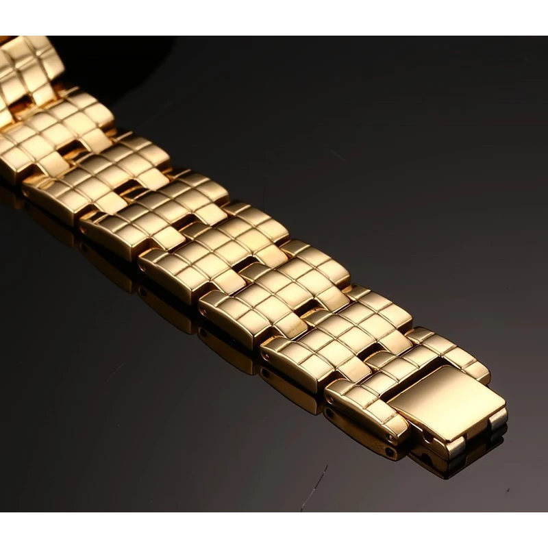 Vinterly золотой цвет Мужские браслеты здоровье био магнитный Германий нержавеющая сталь браслет для мужчин дизайн Chaine Link