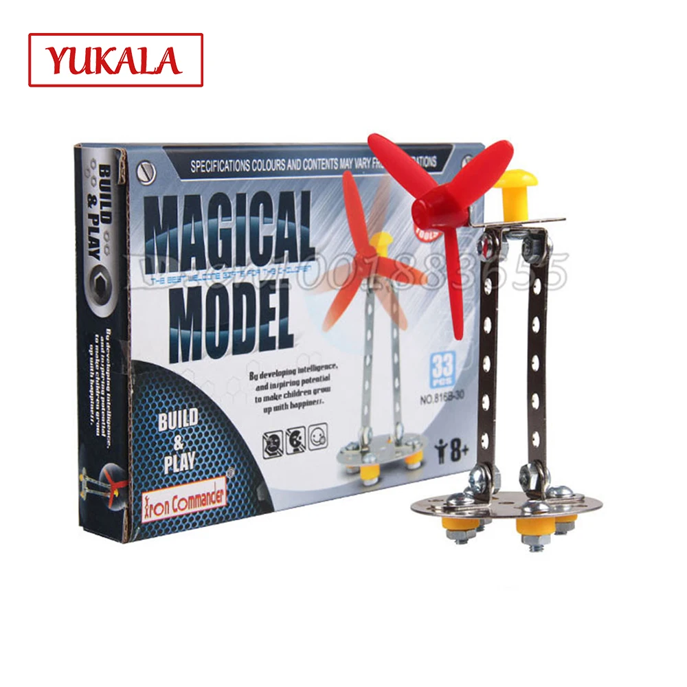 

Puzzle metal alloy assembled toy 3816B-30 DIY handmade children's toys Removable remove the nut Small fan / fans for kids boys