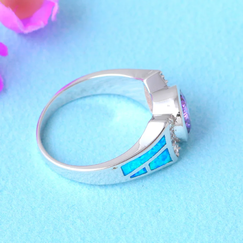 Модные кольца опал FINA Jewelry Для женщин Синий огненный Серебро Наложение