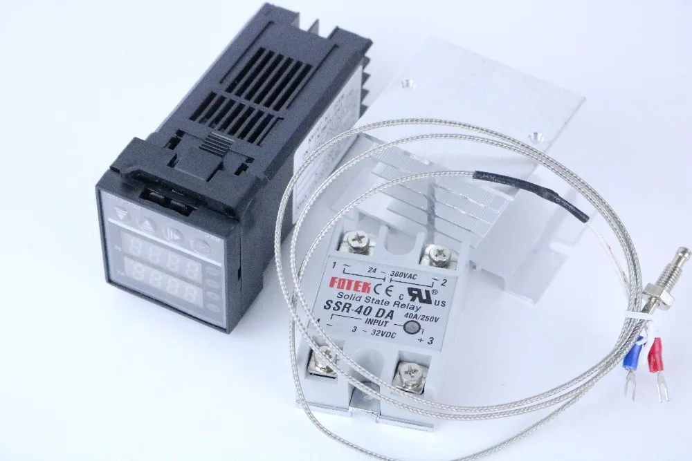 Digital PID REX-C100 Temperature Controller /& Max.40A SSR /& K Thermocouple cable