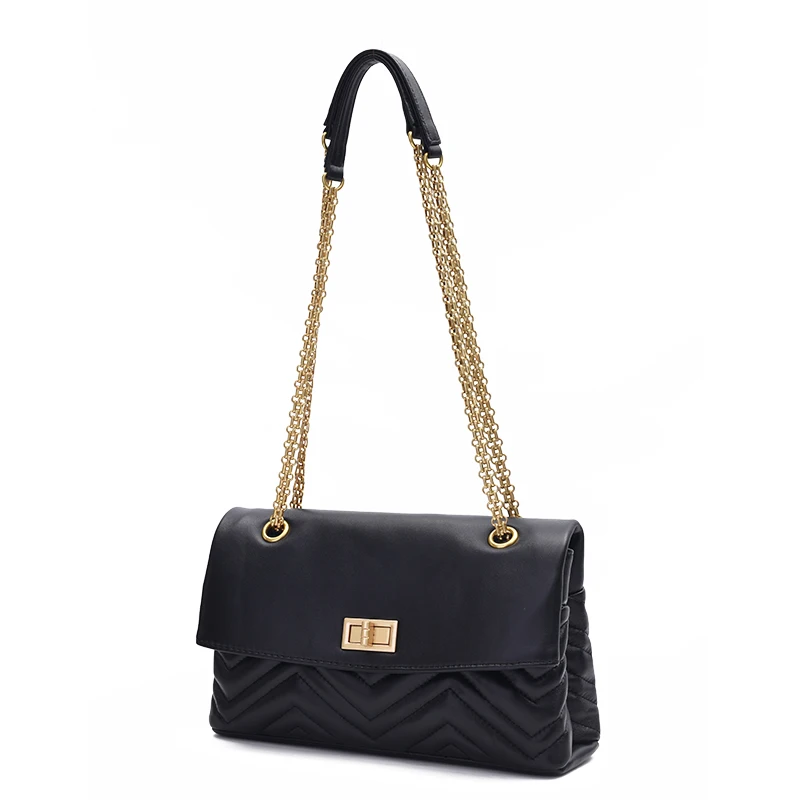 

Classic Zig Zag thread cover design messenger bag characteristic Interior Slot Pocket cell phone pocket sheepskin shoulder bags