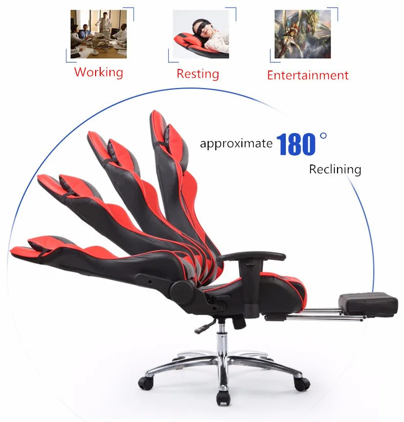 Multifunctional Fashion Boss Chair WCG Computer Gaming Chair Household Reclining Office Chair With Footrest Racing Seat