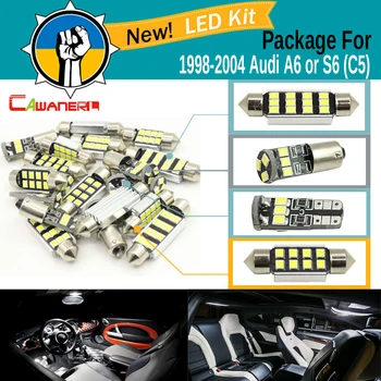 

Cawanerl Car 2835 Chip Interior LED Package Kit White Canbus Map Dome Door License Plate Light For 1998-2004 Audi A6 or S6 (C5)