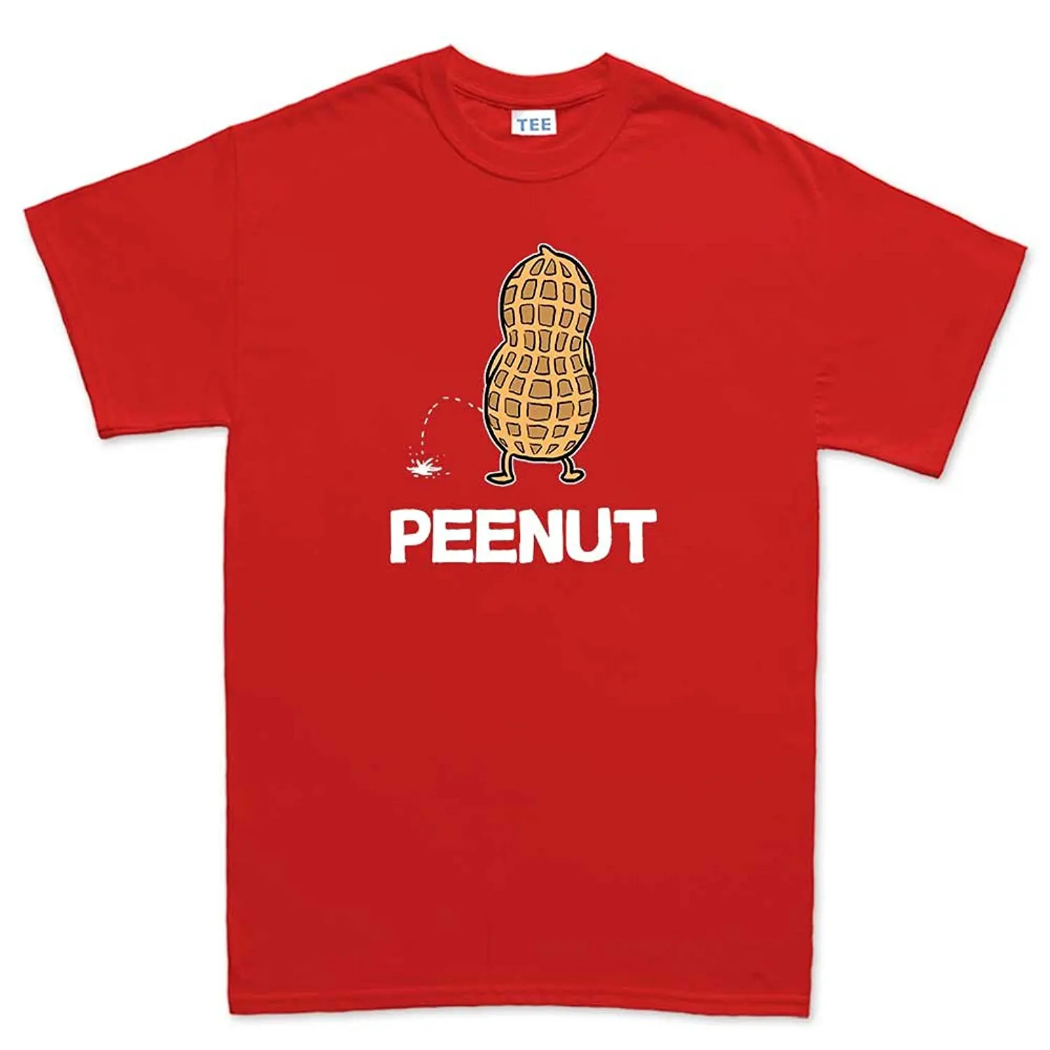Mens Pee Nut Peanut Funny T Shirt (Tee) 3XL Red Harajuku Cool T Shirt