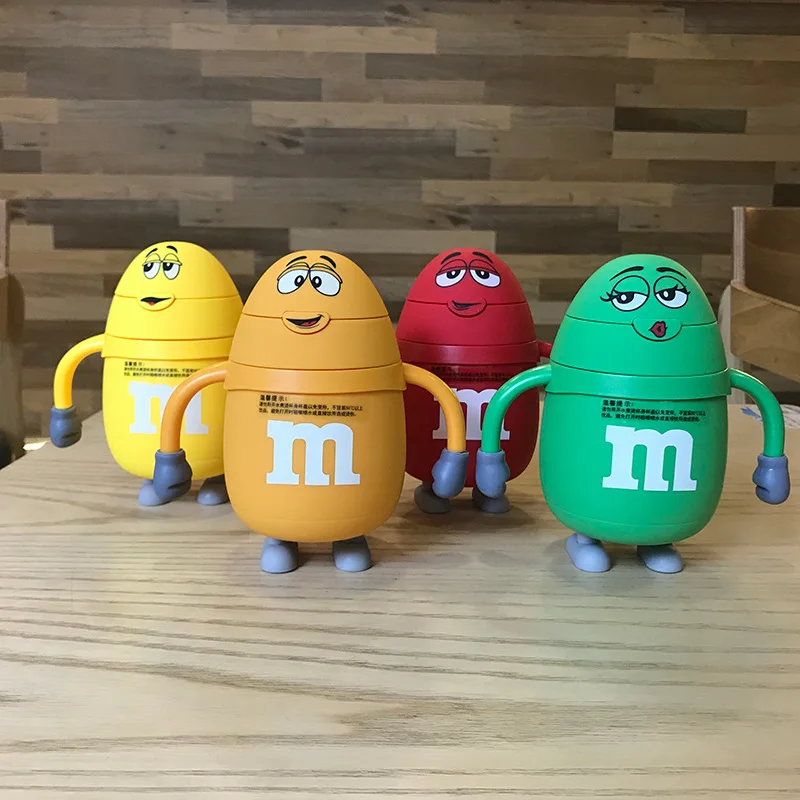 

Cute M Beans Glass Food Grade Silicone Straw Baby Handgrip Unique Design Creative Gifts Thermos Cup