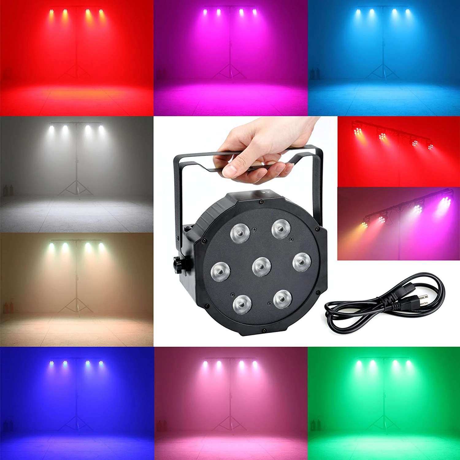 4 Pack 6 LED Mini Stage Light Par Light 3 in 1 Sound ...