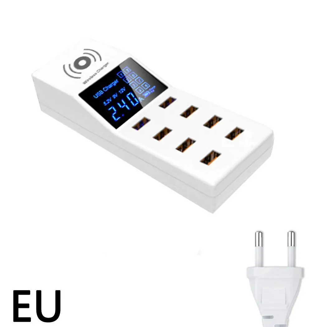 

Smart Wireless Charger Multiple USB Led Display Power Adapter