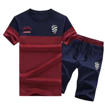 

Summer Sports Suit 2019 New Five-cent Short-sleeved T-shirt Loose Korean Leisure Fashion Two-piece Sanitary Clothes