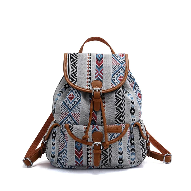 Цыганский Бохо-стиль рюкзак Для женщин богемный mochila de mujer путешествия рюкзак этнический, хиппи мягкий подгузник сумка для девочек школьная