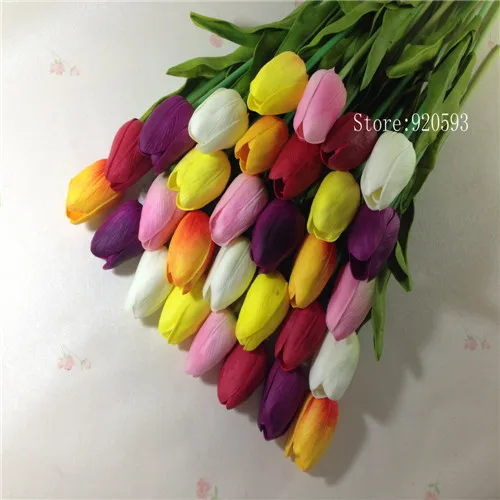 6 colors mix 31 шт./лот pu мини-Тюльпан Цветок настоящий сенсорный свадебный цветок букет искусственного шелка Цветы для вечерние цветы искуственные тычинки для цветов статуэтки декор для дома штормгласс - Цвет: 6 colors mix