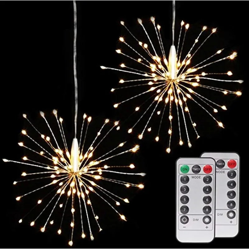 120LEDs LED Firework String Lights 8 Mode Explosion Star Copper Wire