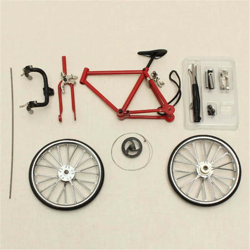 Goedkoop DIY Mini Bike Model Simulatie Legering Berg Road Fiets Set Decoratie Gift Model Speelgoed Voor Childern Kinderen Jongen Speelgoed