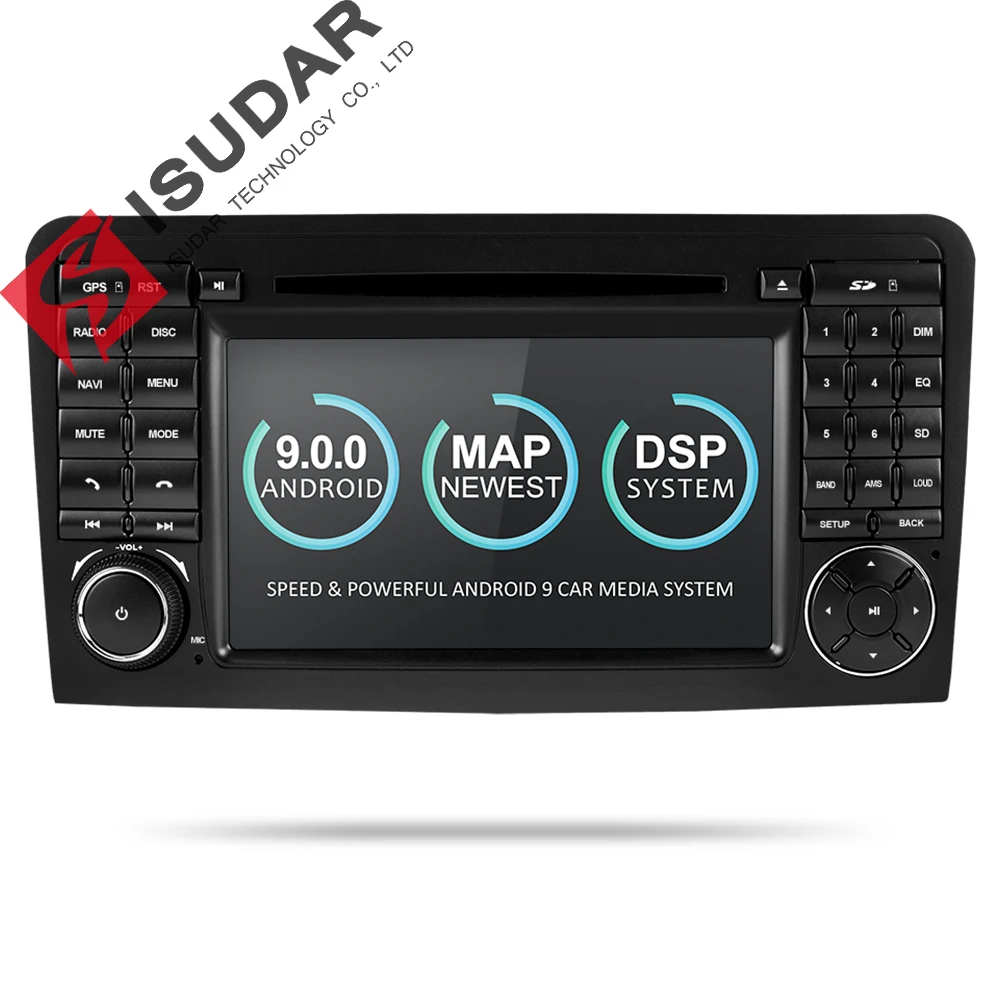 Isudar 2 Din Авто Радио Android 9 для Mercedes/Benz/ML/GL Класс W164 ML350 ML500 GL320 Автомобильный мультимедийный видео DVD плеер gps FM