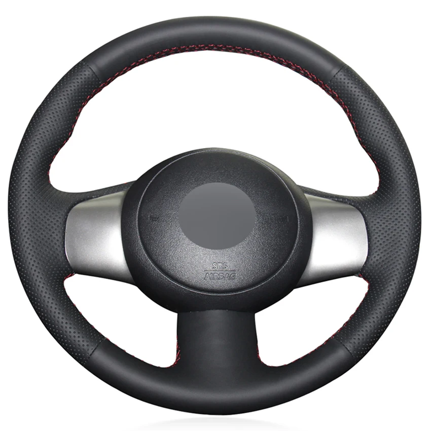 Черный PU искусственная кожа чехол на руль для Nissan March NV200 2010- Sunny, VERSA Almera 2011- Cube(US) 2009