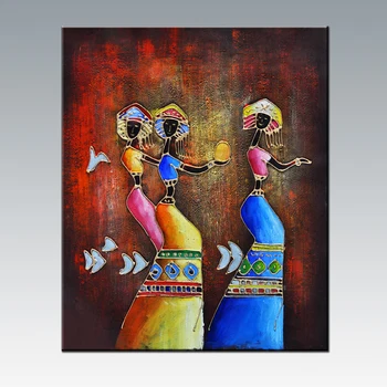 

Canvas Art Print World Famous Painting True Africa Dancing Strong Color Painting Retro Art Wall Picture For Home Decoration
