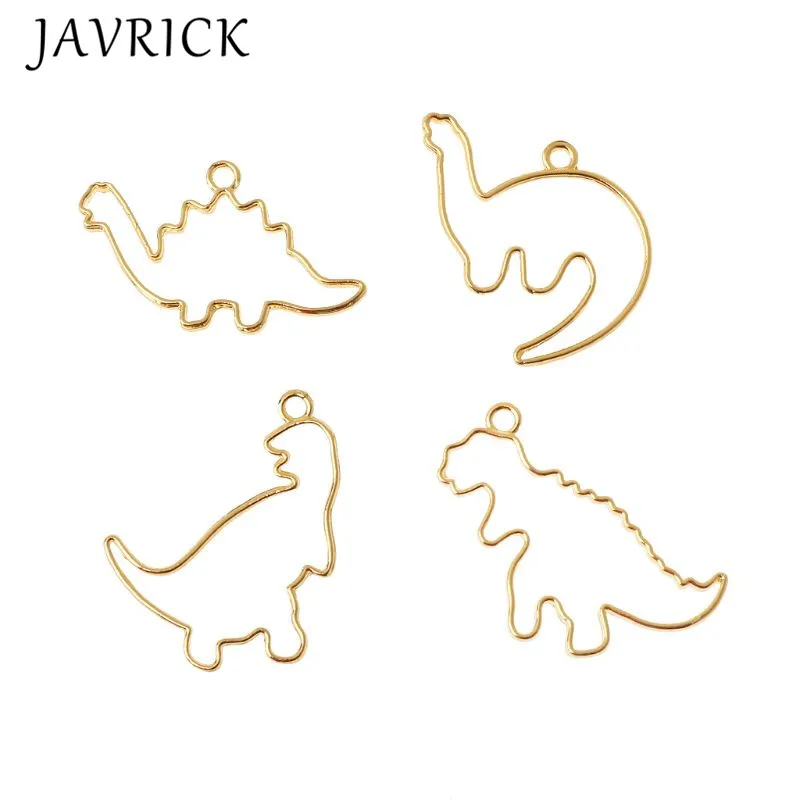 

4Pc Cartoon Dinosaur Blank Resin Frame Pendant Open Bezel Setting Jewelry Making
