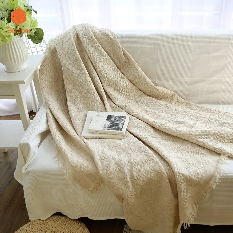 

Solid color blanket sofa decorative slipcover Throws on Sofa/Bed/Plane Travel Plaids Rectangular color stitching Blanket SF18