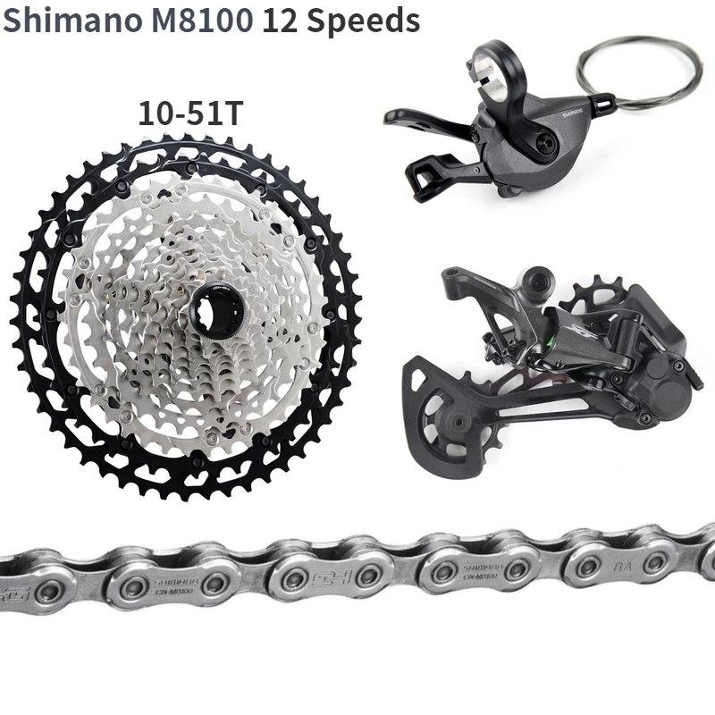 

wiel XT M8100 12-Speed Groupset Shift+Rear Derailleur SGS+Chain+Cassette（10-51T）