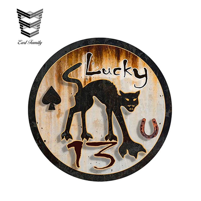 EARLFAMILY 12 см x счастливая 13 Крыса Стержень Ace Подкова наклейка графическая