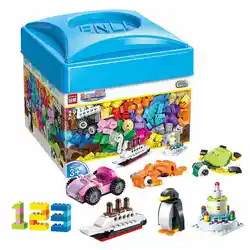 Enleten 460 шт Пластиковые ABS радужные цветные машинки анимиальные DIY строительные блоки Обучающие ceactive игрушки для подарок для мальчиков