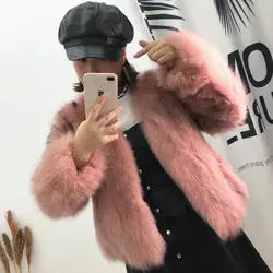 Натуральным лисьим мехом пальто женская одежда 2018 корейский сплошной Цвет лиса Меховая куртка зима толстые теплые пальто Manteau Femme Hiver ZL671