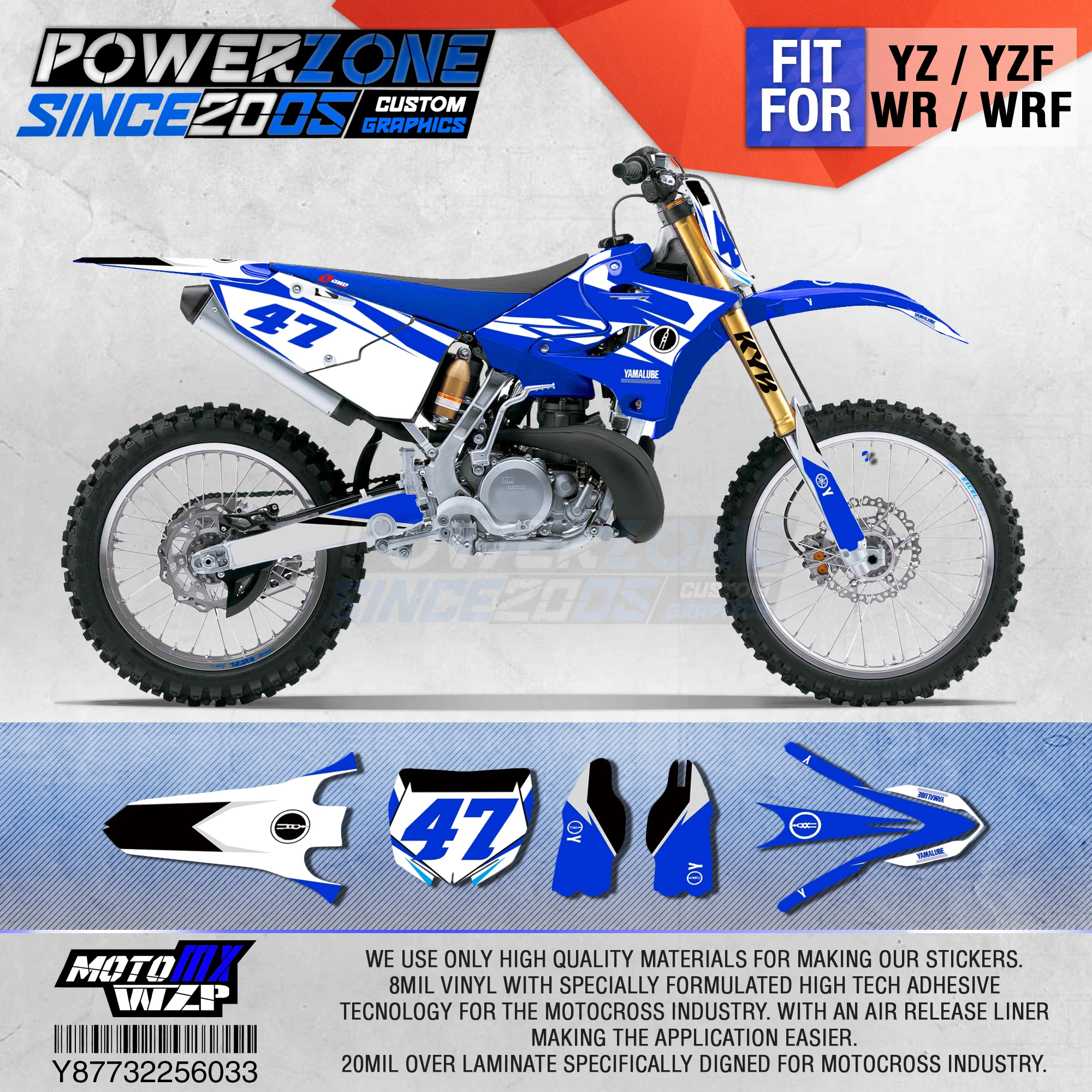 Team Graphics & Backgrounds Decals For Yamaha YZ125 YZ250 08 09 10 11 12 13 2014