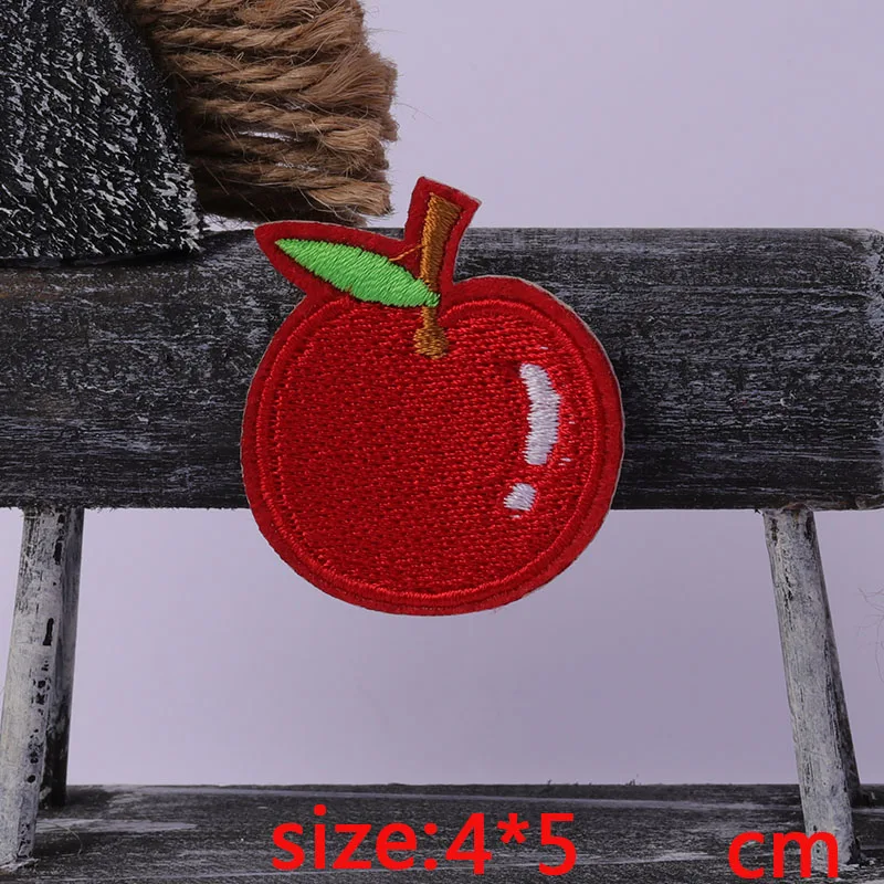 

New arrival 1PC red apple Iron On Embroidered Patch For Cloth Cartoon Badge Garment Appliques DIY Accessory