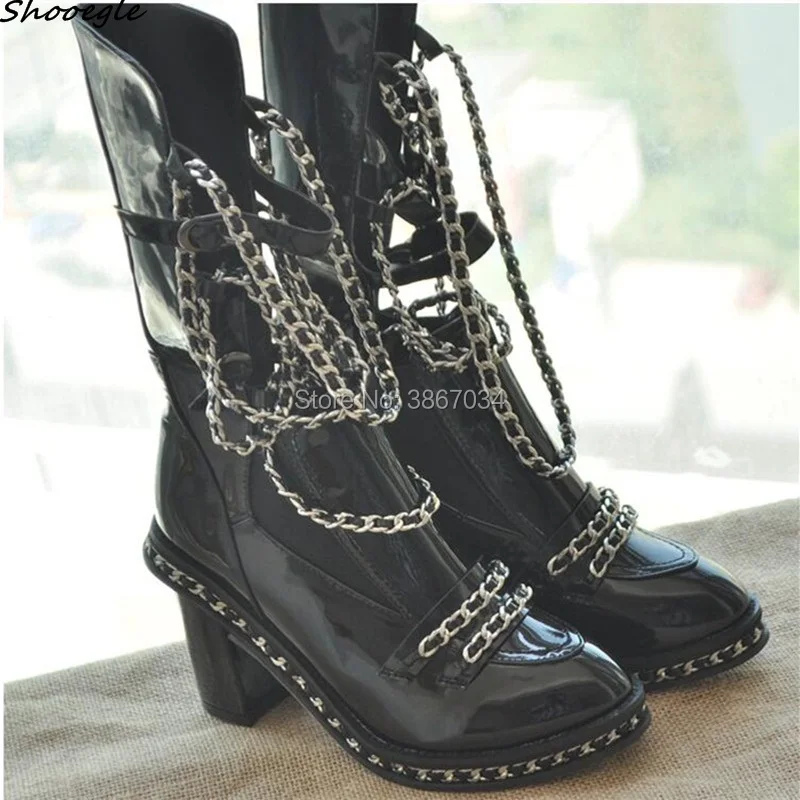 black wrap block heels