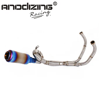 

Exhaust Full system FOR Yamaha FZ-07 MT-07 FZ 07 MT 07 2014-2017 XSR700 2016-2017 with Muffler