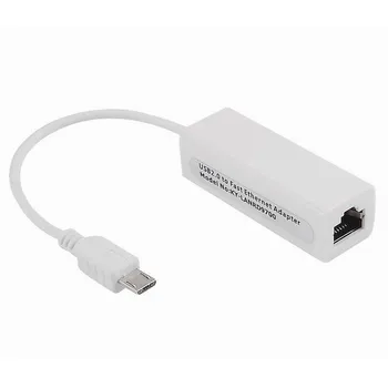 

White Micro Usb to RJ45 Converter Ethernet Network Lan Adapter Card For Win XP Win 7 8 For Android Tablet