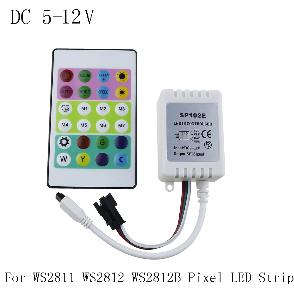 ИК пульт дистанционного управления 5 В 12 постоянного тока для WS2812 RGB Светодиодная
