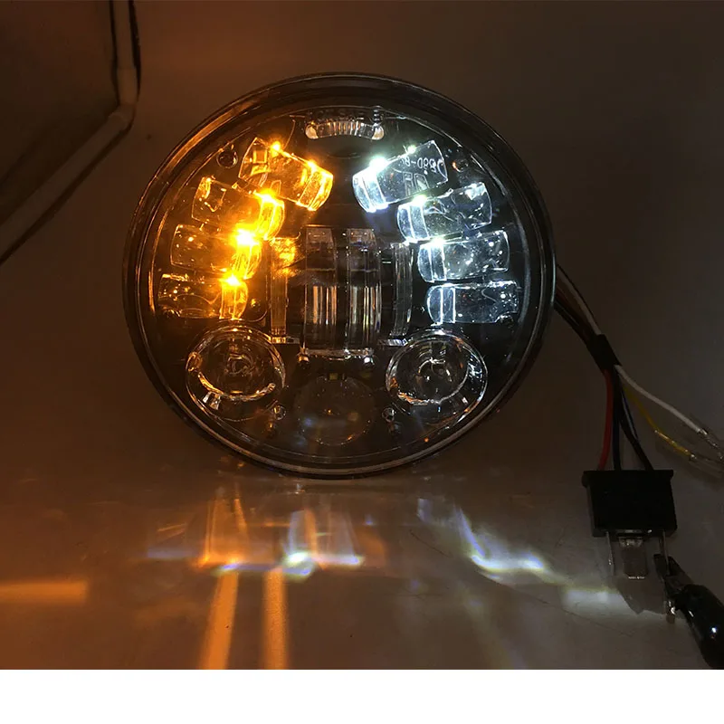 5,7" светодиодный фар светодиодный лампы в виде ракушки ведро Корпус кронштейн для мотоцикла Harley 70 Вт 5 3/4 дюймов H4 дальнего света фары