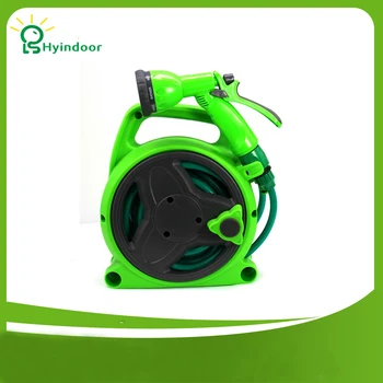 

Hyindoor Retractable Water Hose Reel Wall Mounted Plastic Water Hose Spray Gun for Garden