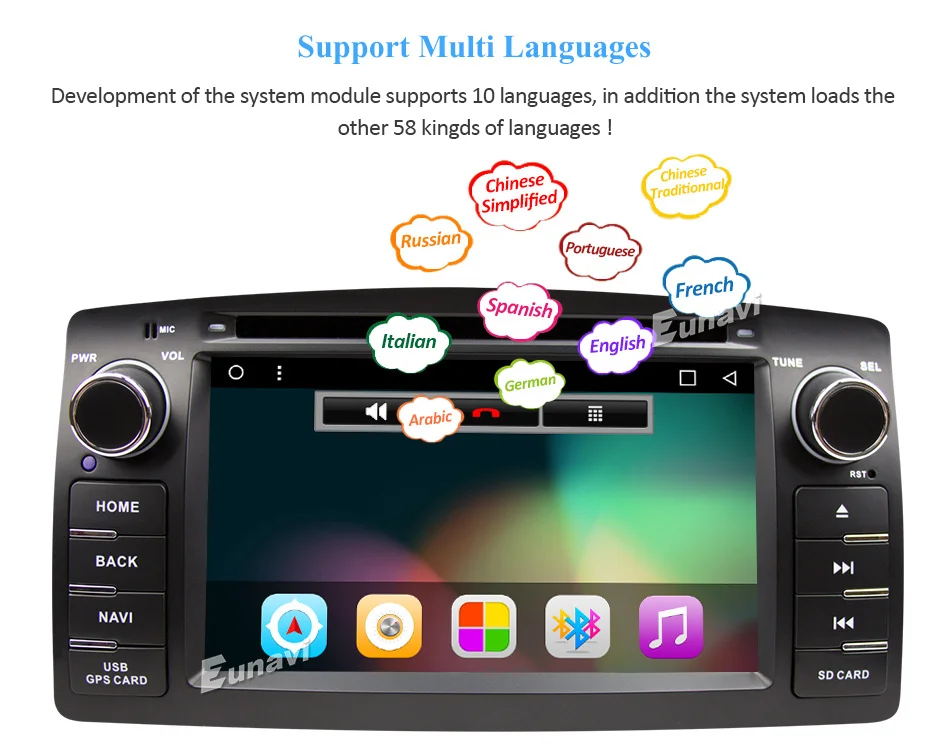 Excellent Eunavi 2 Din Car DVD For Toyota Corolla E120 BYD F3 Android 8.1 Quad core RAM 2G 2Din Car DVD stereo GPS with touch screen WIFI 20